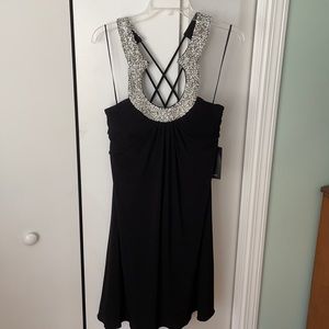 Cocktail dress with beaded neckline